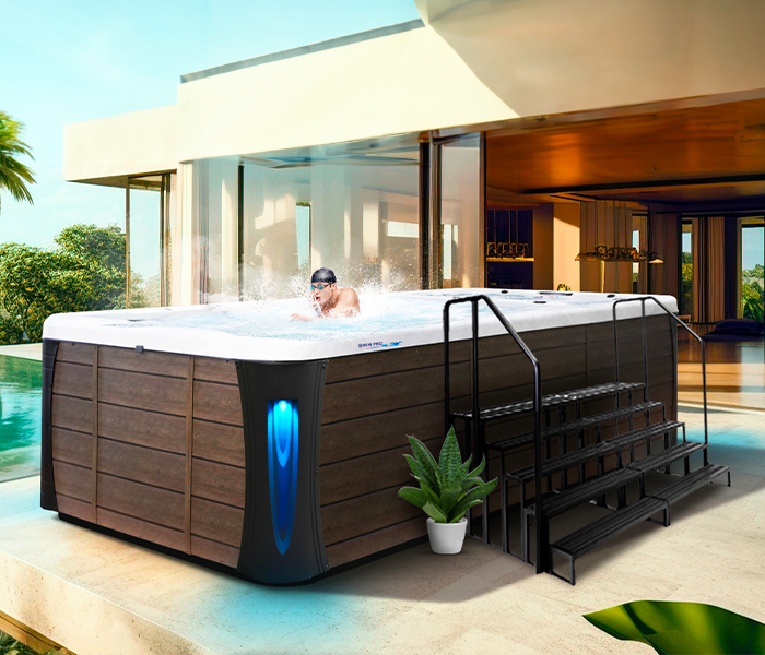 Calspas hot tub being used in a family setting - Alexandria