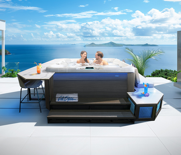 Calspas hot tub being used in a family setting - Alexandria